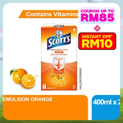 SCOTT'S Emulsion Cod Liver Oil Orange Vit A & D 2X400ML