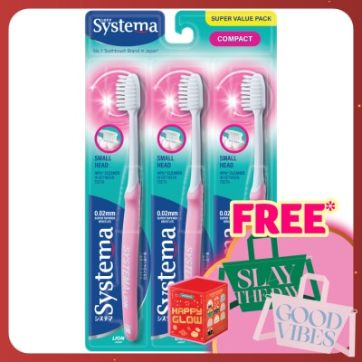 SYSTEMA Super Value Pack Compact Toothbrush 3's