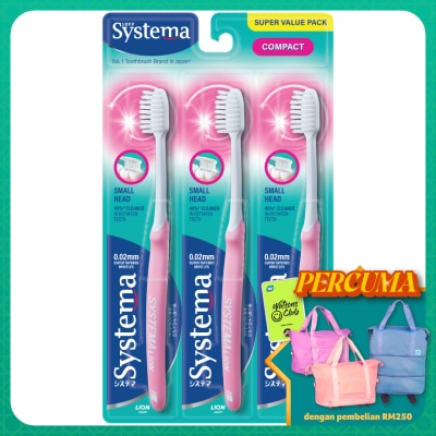 SYSTEMA Super Value Pack Compact Toothbrush 3's