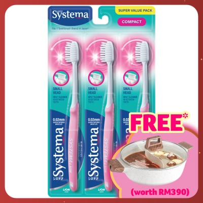 SYSTEMA Super Value Pack Compact Toothbrush 3's