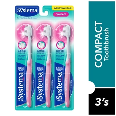 SYSTEMA Super Value Pack Compact Toothbrush 3's