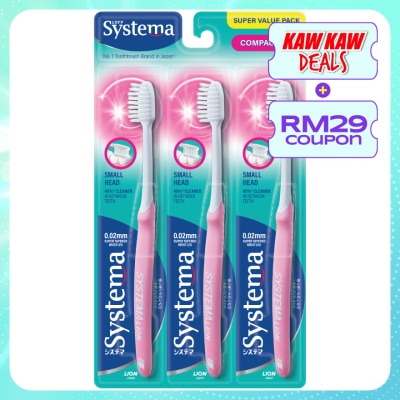 SYSTEMA Super Value Pack Compact Toothbrush 3's