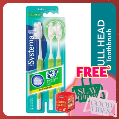 SYSTEMA Super Value Pack Fullhead Toothbrush 3's