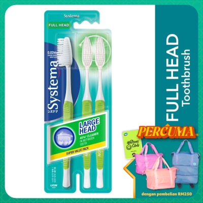 SYSTEMA Super Value Pack Fullhead Toothbrush 3's