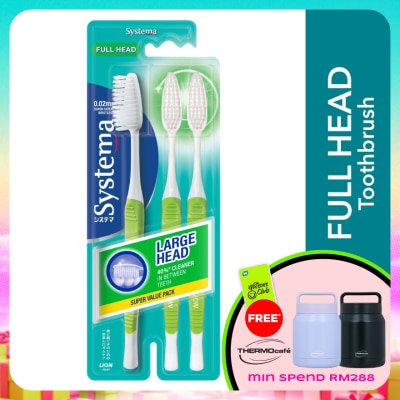 SYSTEMA - Super Value Pack Fullhead Toothbrush 3's