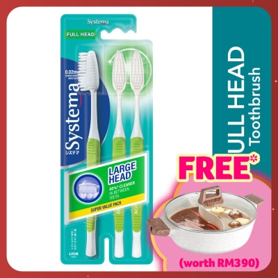 SYSTEMA Super Value Pack Fullhead Toothbrush 3's