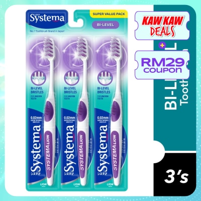 SYSTEMA Super Value Pack Bi-Level. Bristle Toothbrush 3's