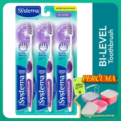 SYSTEMA - Super Value Pack Bi-Level. Bristle Toothbrush 3's
