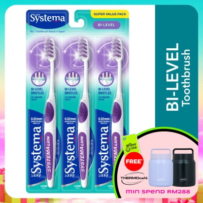 SYSTEMA - Super Value Pack Bi-Level. Bristle Toothbrush 3's