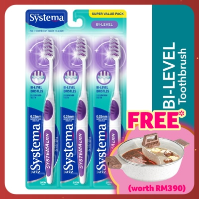 SYSTEMA Super Value Pack Bi-Level. Bristle Toothbrush 3's