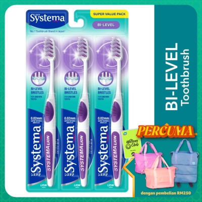 SYSTEMA Super Value Pack Bi-Level. Bristle Toothbrush 3's