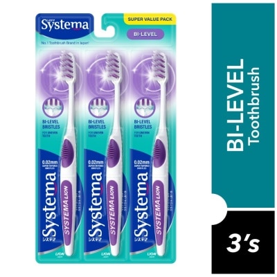 SYSTEMA Super Value Pack Bi-Level  Bristle Toothbrush 3's