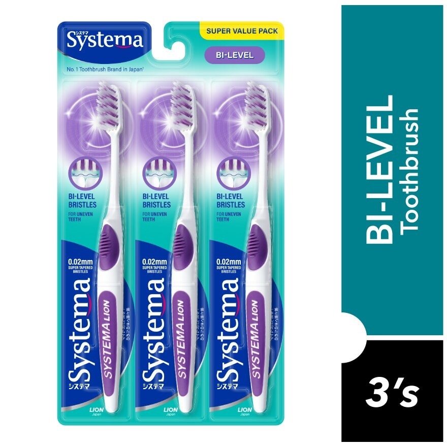 Super Value Pack Bi-Level. Bristle Toothbrush 3's