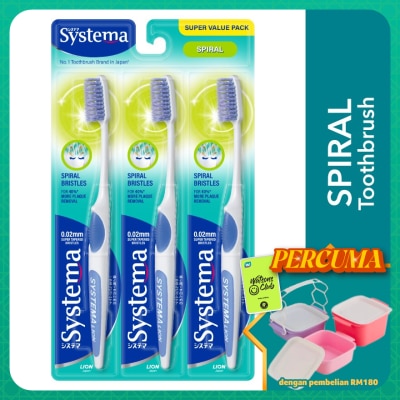 SYSTEMA - Super Value Pack Spiral Toothbrush 3's