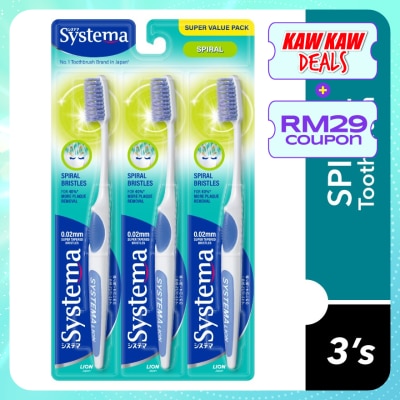 SYSTEMA Super Value Pack Spiral Toothbrush 3's