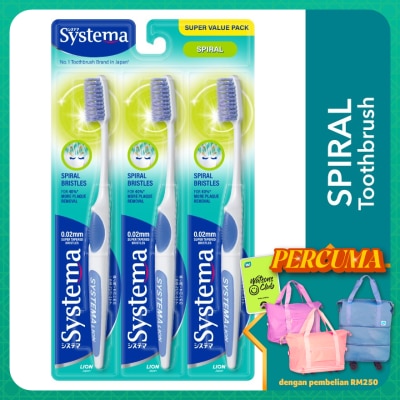 SYSTEMA Super Value Pack Spiral Toothbrush 3's