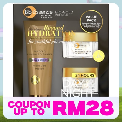 BIO-ESSENCE 24K Bio Gold Cleanser+Day Cream + Night Cream