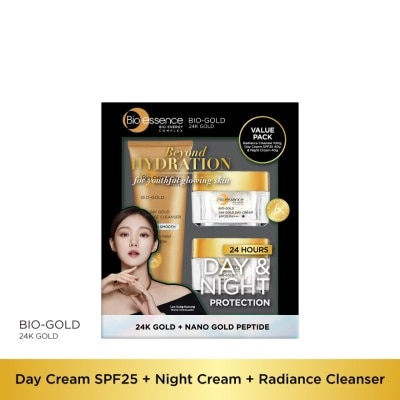 BIO-ESSENCE 24K Bio Gold Cleanser+Day Cream + Night Cream