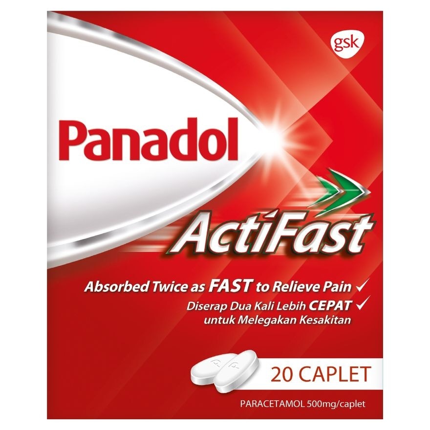 Actifast Paracetamol Fast Pain Relief Caplet 20S