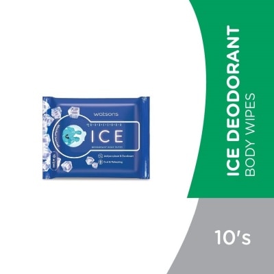 WATSONS Ice Deodorant Body Wipes 10s