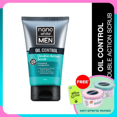 NANO WHITE MEN Oil Control Double Action Scrub 100ml
