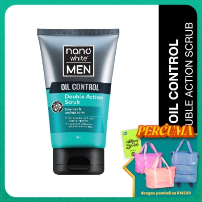 NANO WHITE MEN Oil Control Double Action Scrub 100ml