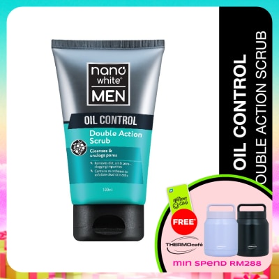NANO WHITE MEN - Oil Control Double Action Scrub 100ml