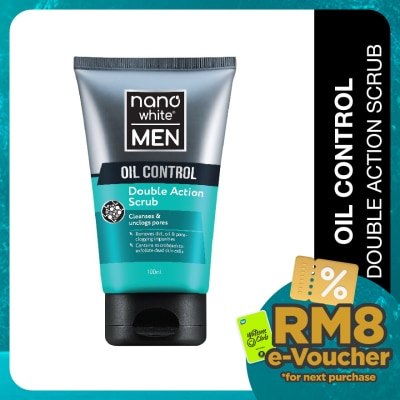 NANO WHITE MEN Oil Control Double Action Scrub 100ml