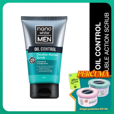 NANO WHITE MEN Oil Control Double Action Scrub 100ml