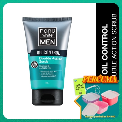 NANO WHITE MEN - Oil Control Double Action Scrub 100ml