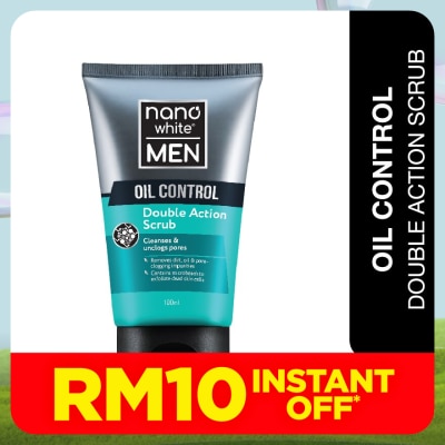 NANO WHITE MEN Oil Control Double Action Scrub 100ml
