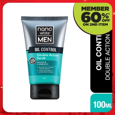 NANO WHITE MEN Oil Control Double Action Scrub 100ml
