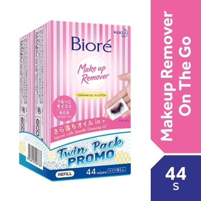 BIORE Make Up Remover Wipes Twin Pack 2 x 44's