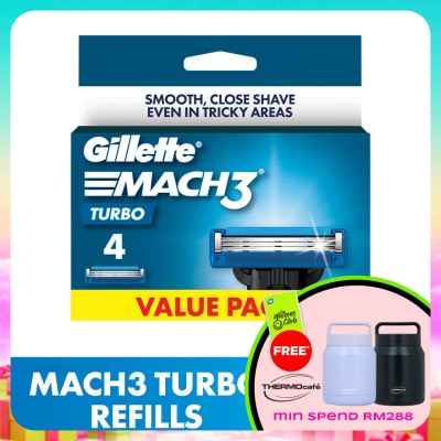 GILLETTE - Mach3 Turbo Replacement Cartridge Refill 4s