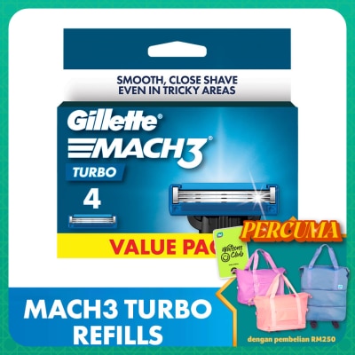 GILLETTE - Mach3 Turbo Replacement Cartridge Refill 4s