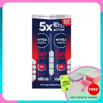 NIVEA FOR MEN Deodorant Dry Spray Twin Pack 2x150ml