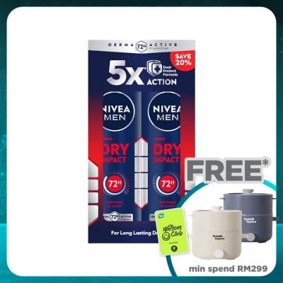 NIVEA FOR MEN Deodorant Dry Spray Twin Pack 2x150ml