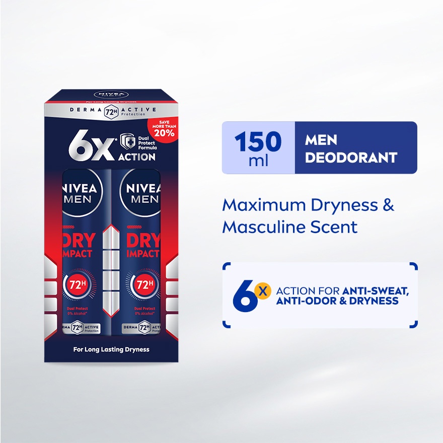 Deodorant Dry Spray Twin Pack 2x150ml image