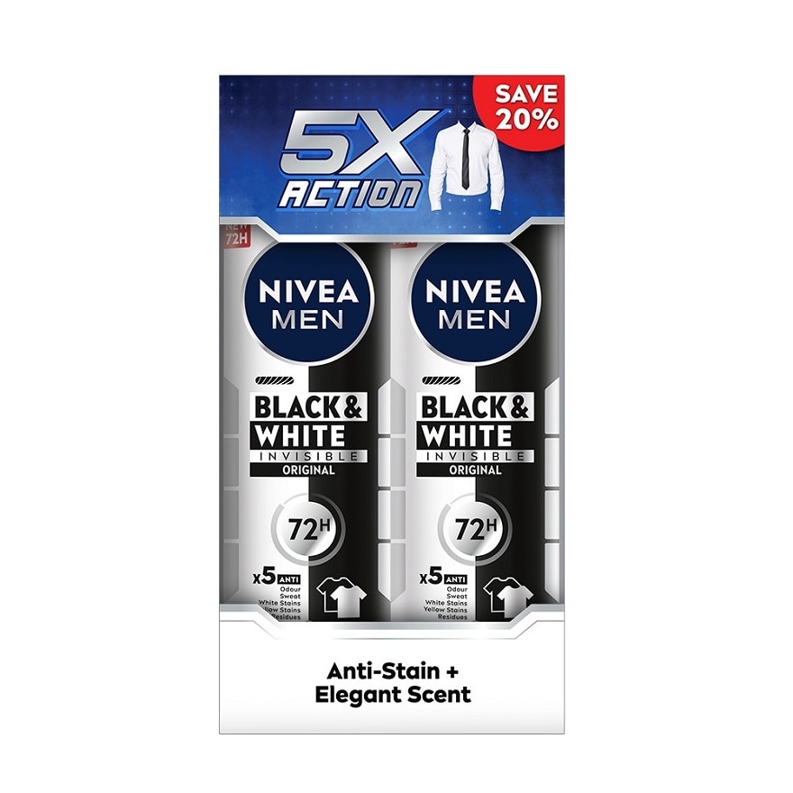 Deodorant Black & White Spray 2x150ml