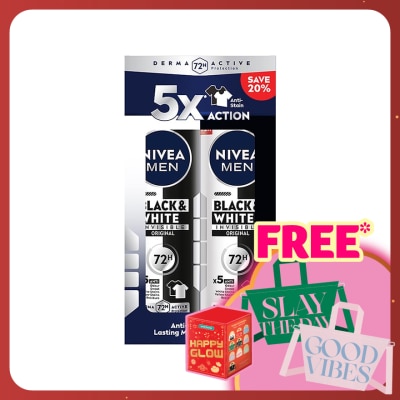 NIVEA FOR MEN Deodorant Black & White Spray 2x150ml