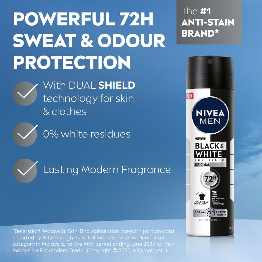 Deodorant Black & White Spray 2x150ml image