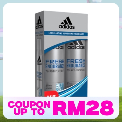 ADIDAS Men Deodorant Body Spray Fresh Endurance 2 x 150ml