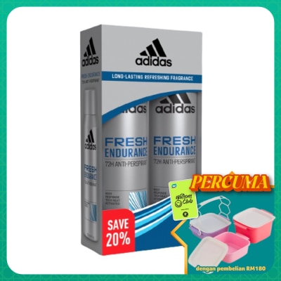 ADIDAS - Men Deodorant Body Spray Fresh Endurance 2 x 150ml