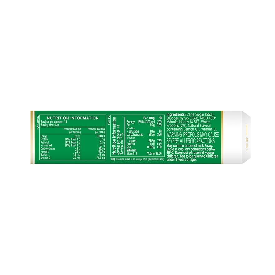 Manuka Health Manuka Honey Drops Mgo400+ With Propolis 15S