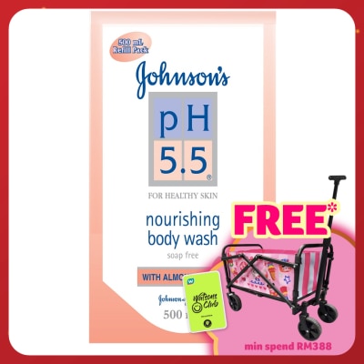 JOHNSON'S pH 5.5 Almond Oil Body Wash Refill 500ml