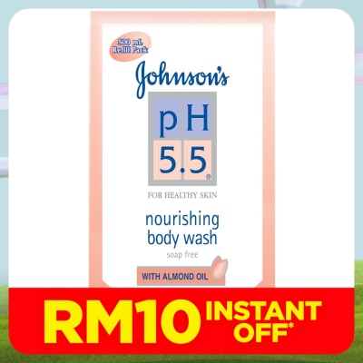 JOHNSON'S pH 5.5 Almond Oil Body Wash Refill 500ml