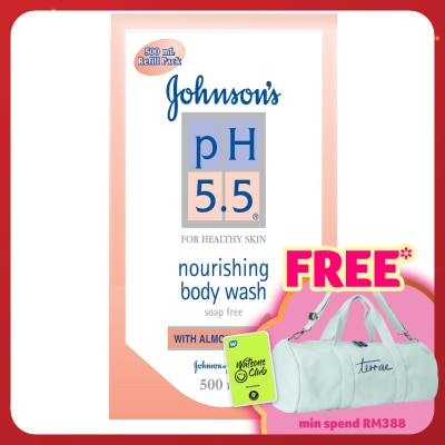 JOHNSON'S pH 5.5 Almond Oil Body Wash Refill 500ml