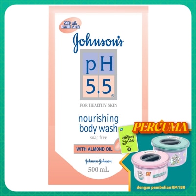 JOHNSON'S pH 5.5 Almond Oil Body Wash Refill 500ml