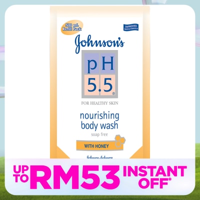 JOHNSON'S pH 5.5 Honey Body Wash Refill 500ml