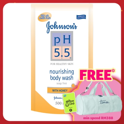 JOHNSON'S pH 5.5 Honey Body Wash Refill 500ml
